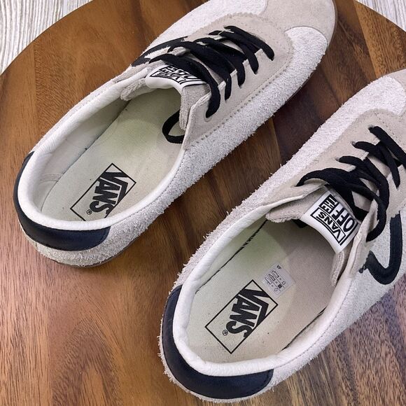 VANS Off The Wall Skater Shoe Pro Sport Low Sneaker Textured Leather Cream Black - Picture 9 of 11